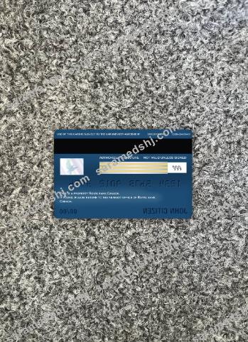 Canada Royal bank (RBC) visa debit card photolook back